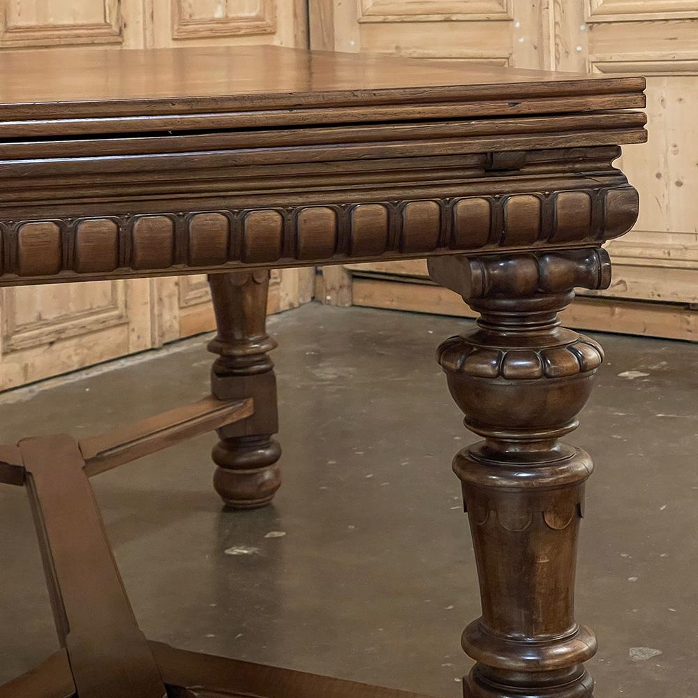 Antique French Neoclassical Walnut Draw Leaf Banquet Table For Sale 13