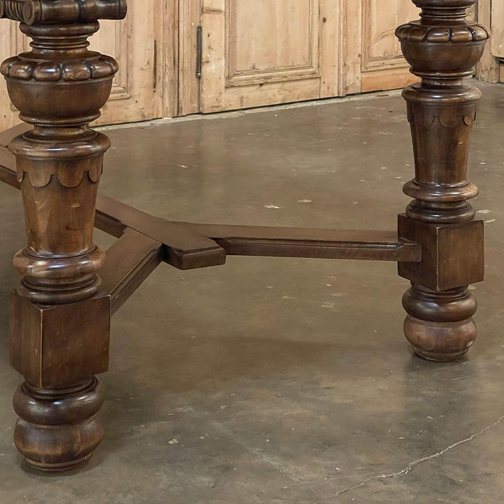 Antique French Neoclassical Walnut Draw Leaf Banquet Table For Sale 14
