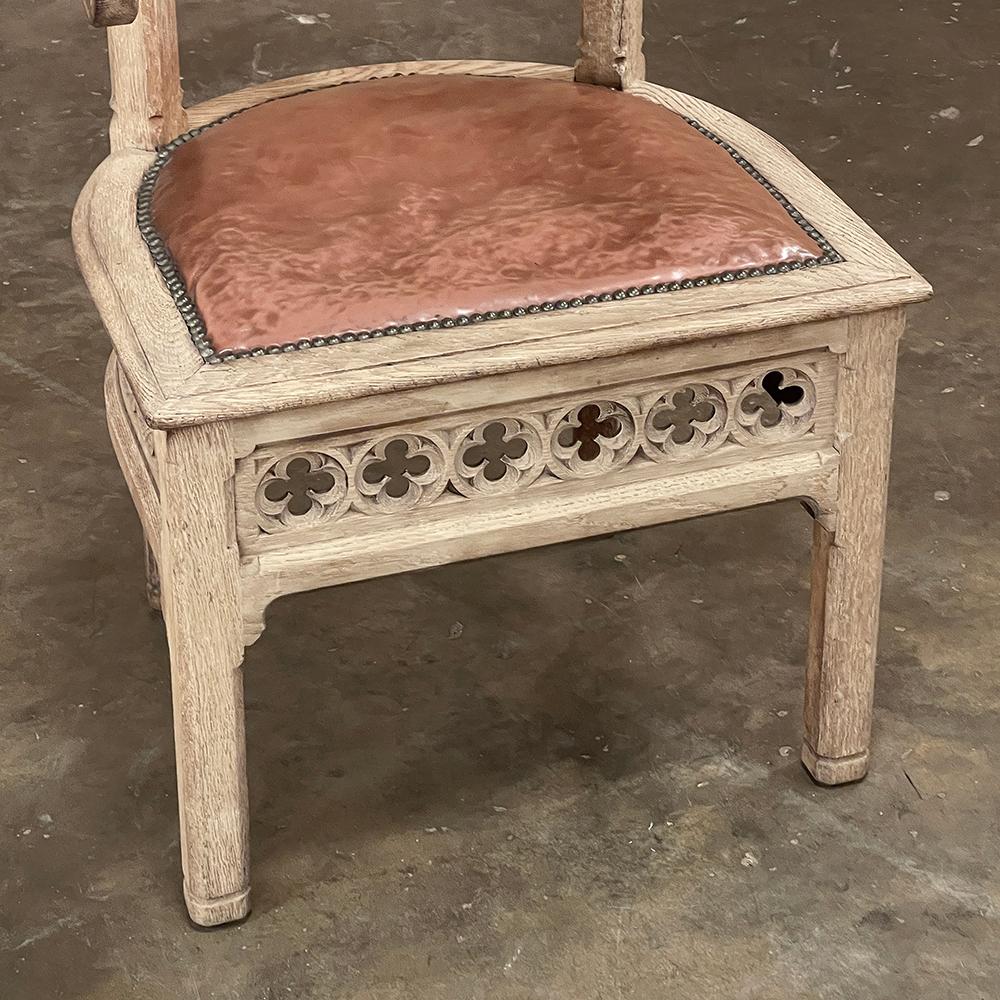 Antique French Neogothic Armchair, Desk Chair For Sale 4