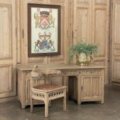 Antique French Neogothic Armchair, Desk Chair