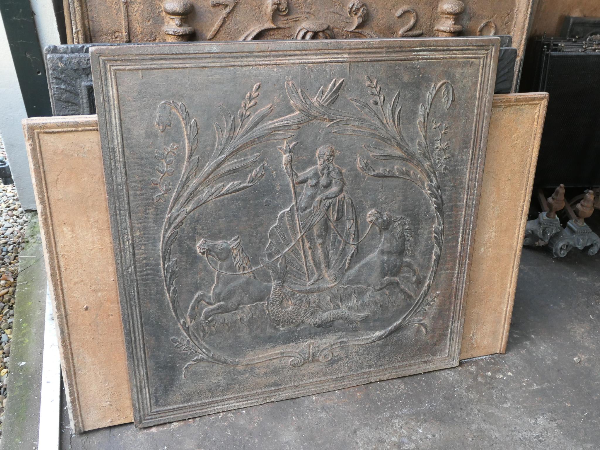 Antique French 'Neptune' Fireback / Backsplash, XIX secolo In condizioni buone in vendita a Soest, NL