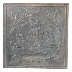 Antique French "Neptune" Fireback / Backsplash, Siglo XIX