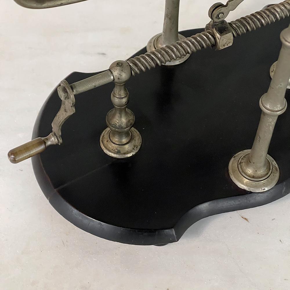 Antique French Nickeled Brass Mechanical Wine Cradle ~ Server 11