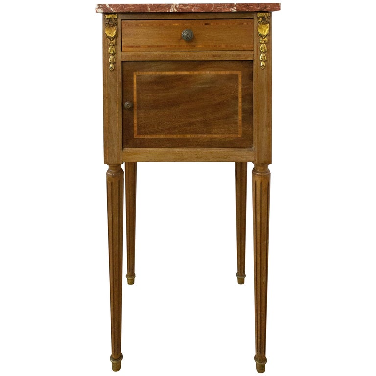 Antique French Nightstand Side Cabinet, Antique Wood Bedside Tables