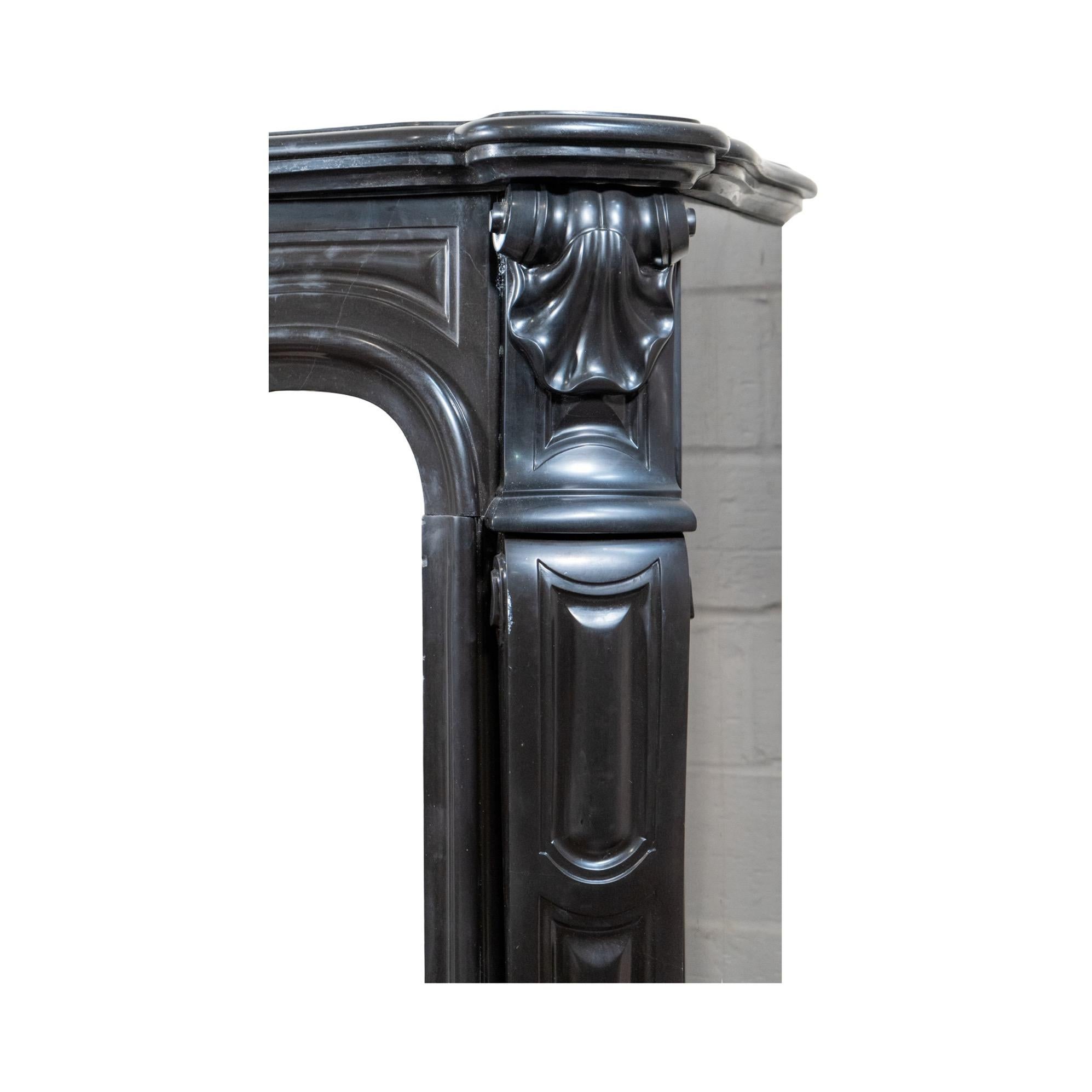 Antique French Noir de Mazy Marble Mantel For Sale 2