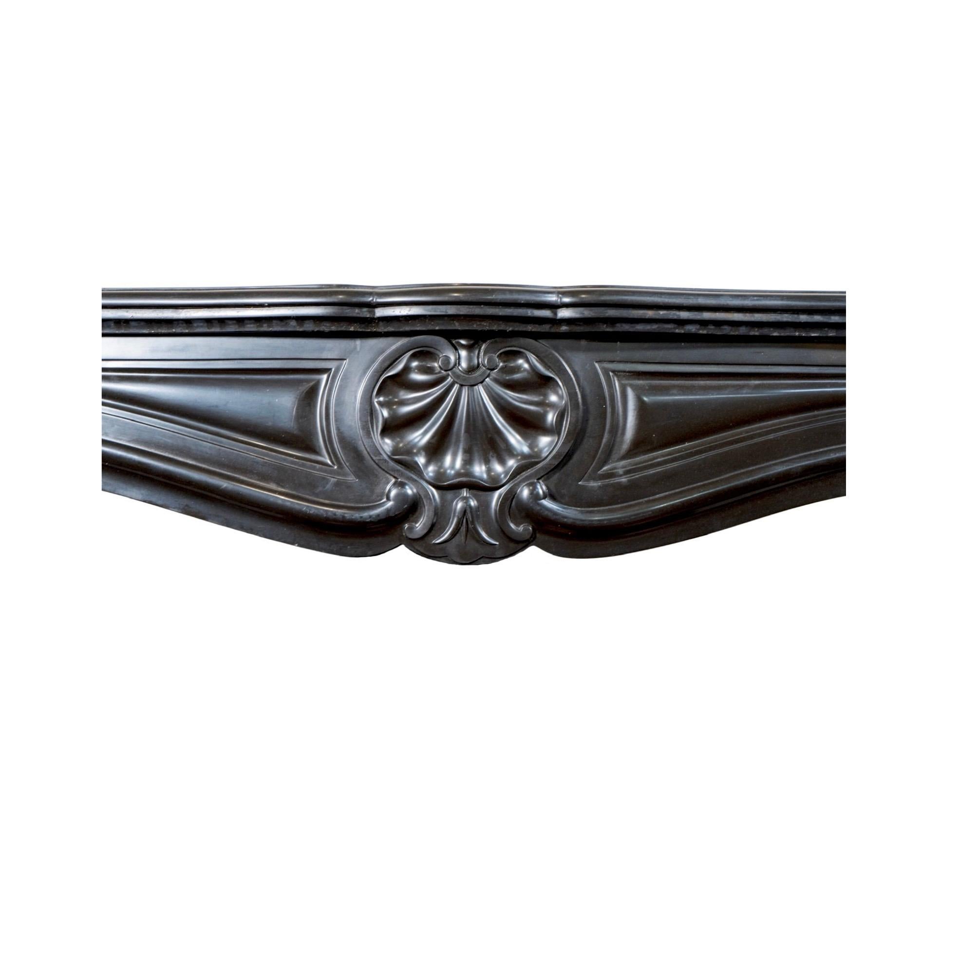 Antique French Noir de Mazy Marble Mantel For Sale 3