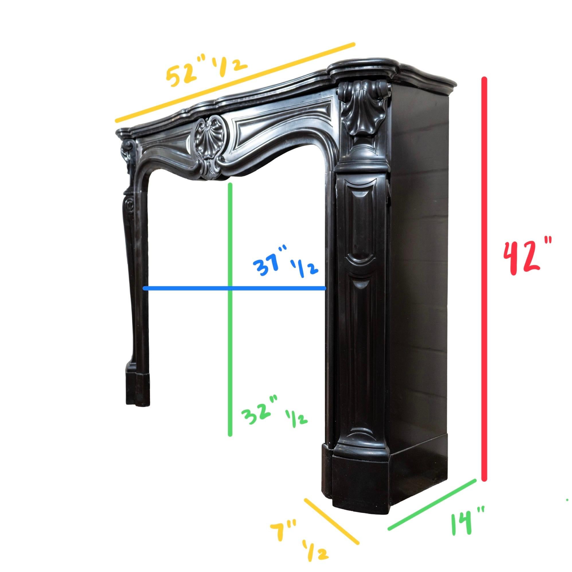Antique French Noir de Mazy Marble Mantel For Sale 5