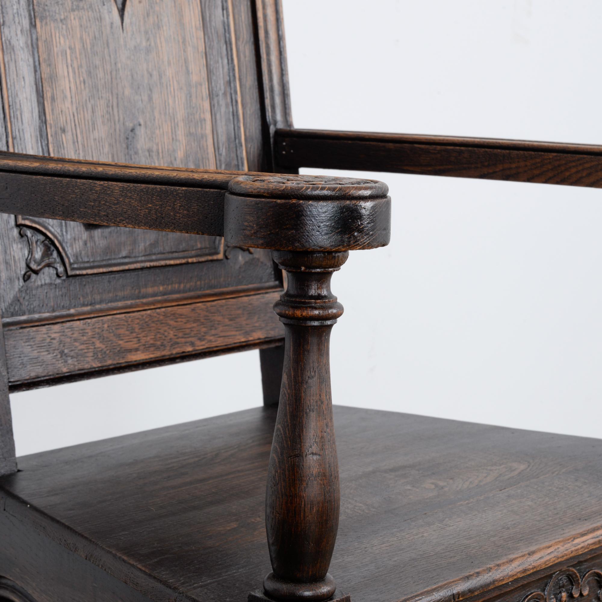 Antique French Oak Accent Armchair 8