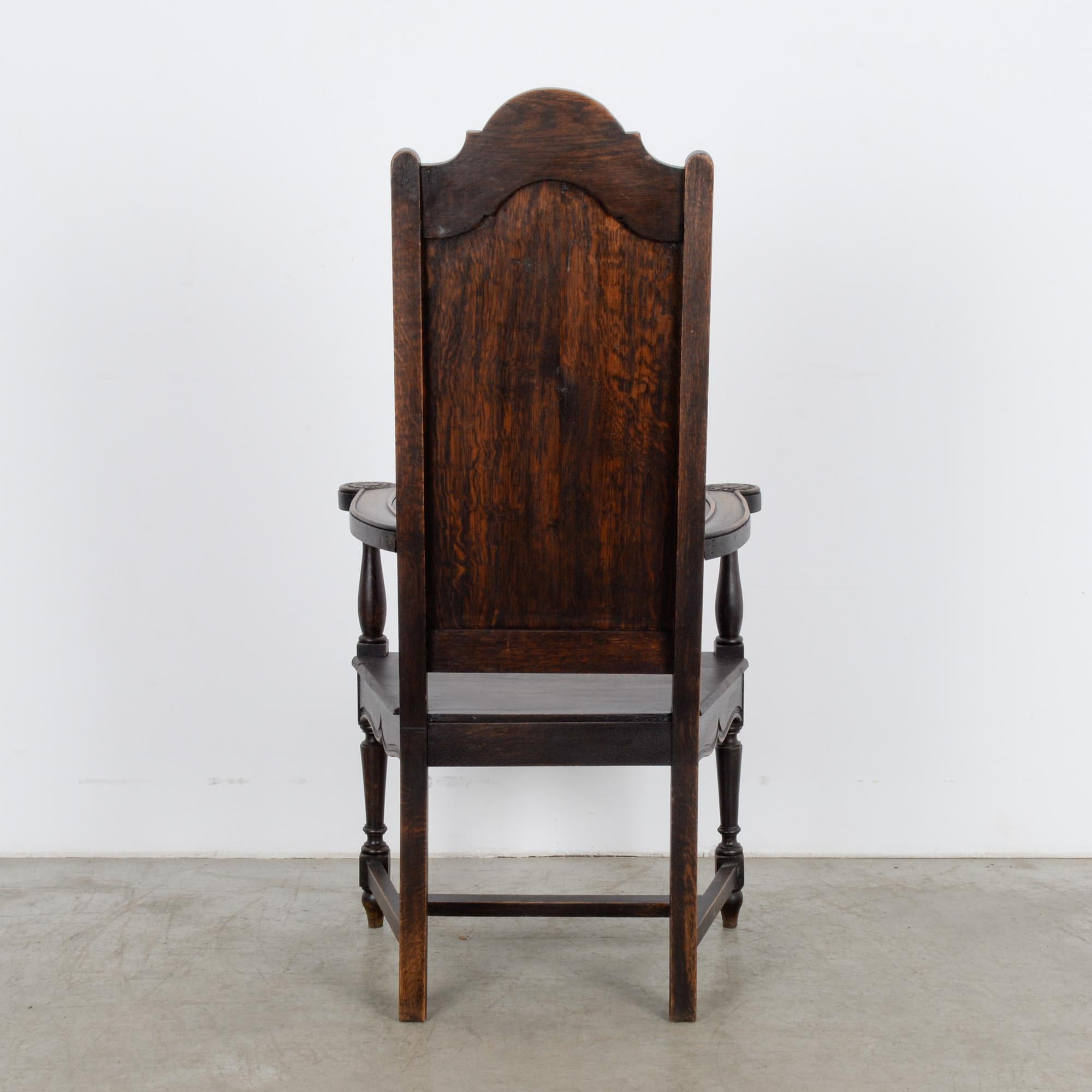 Early 20th Century Antique French Oak Accent Armchair
