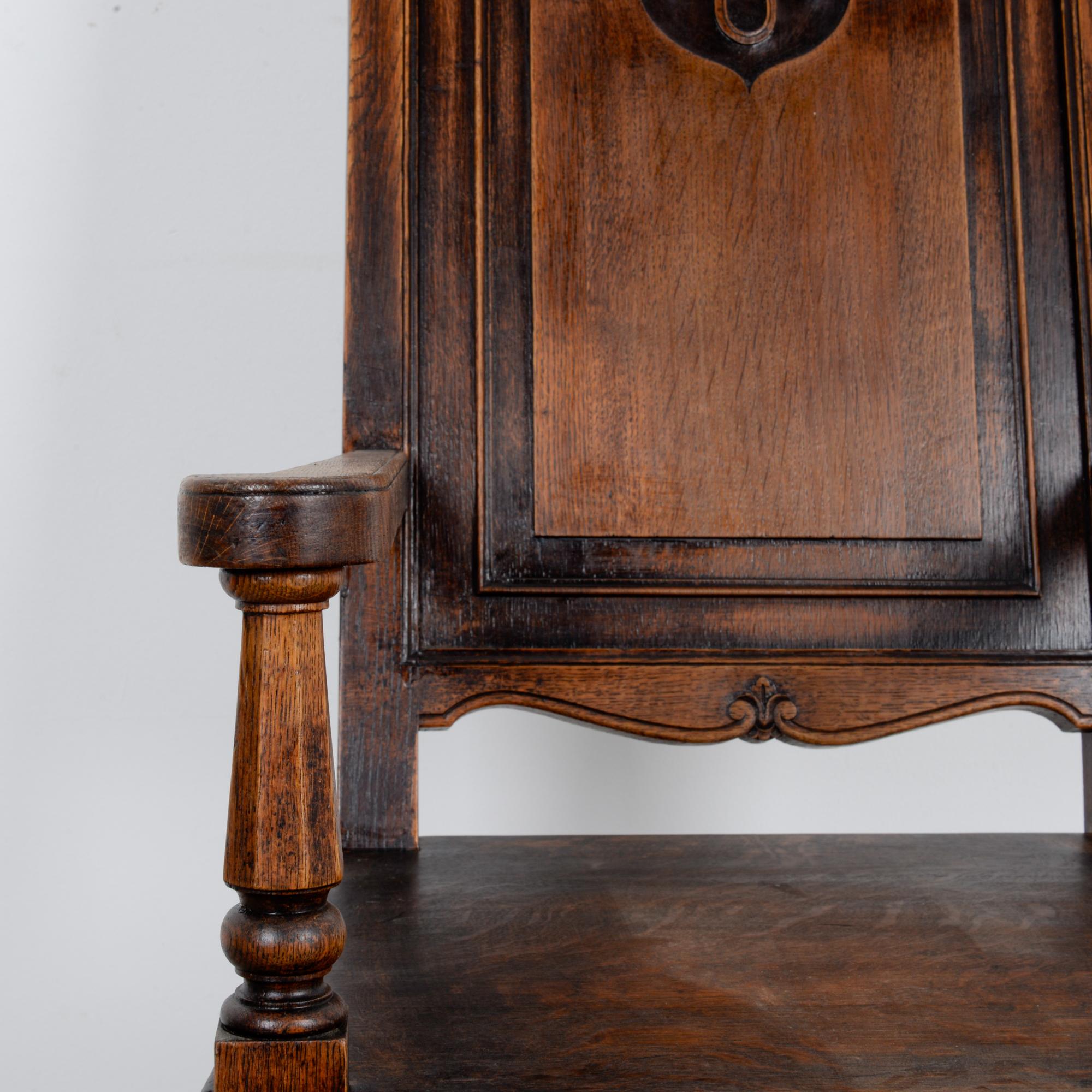 Antique French Oak Accent Chair 3