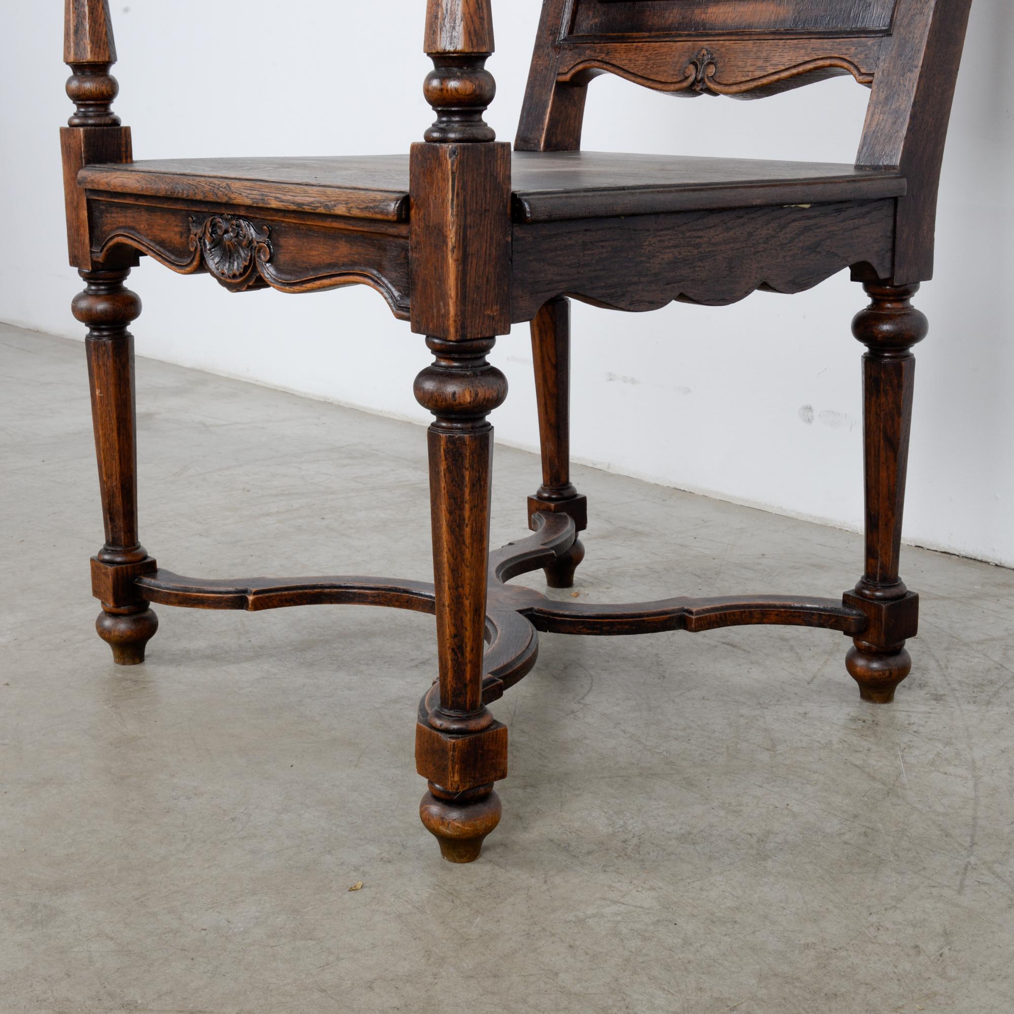 Antique French Oak Accent Chair 6