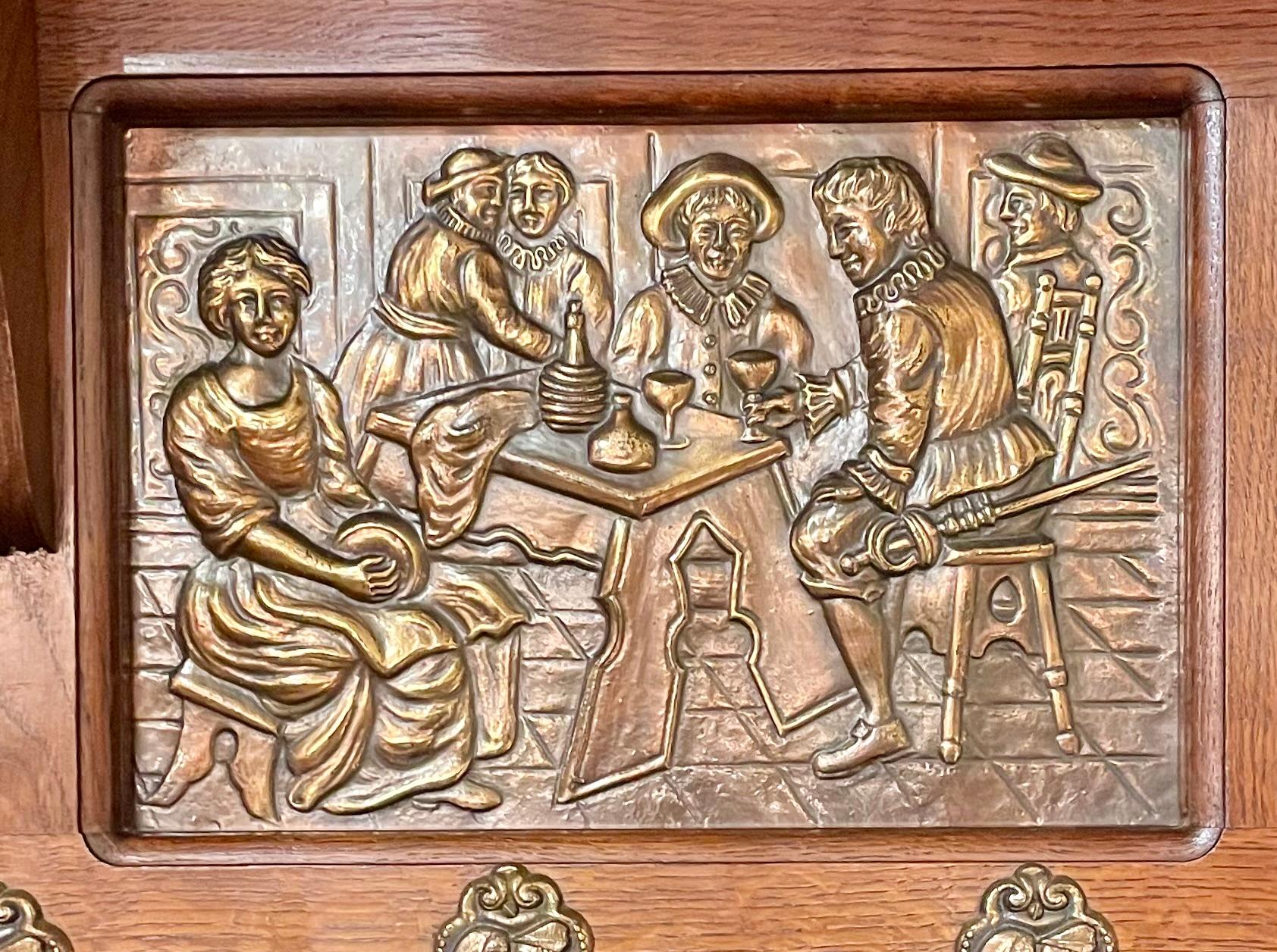 Antique French Oak and Brass 