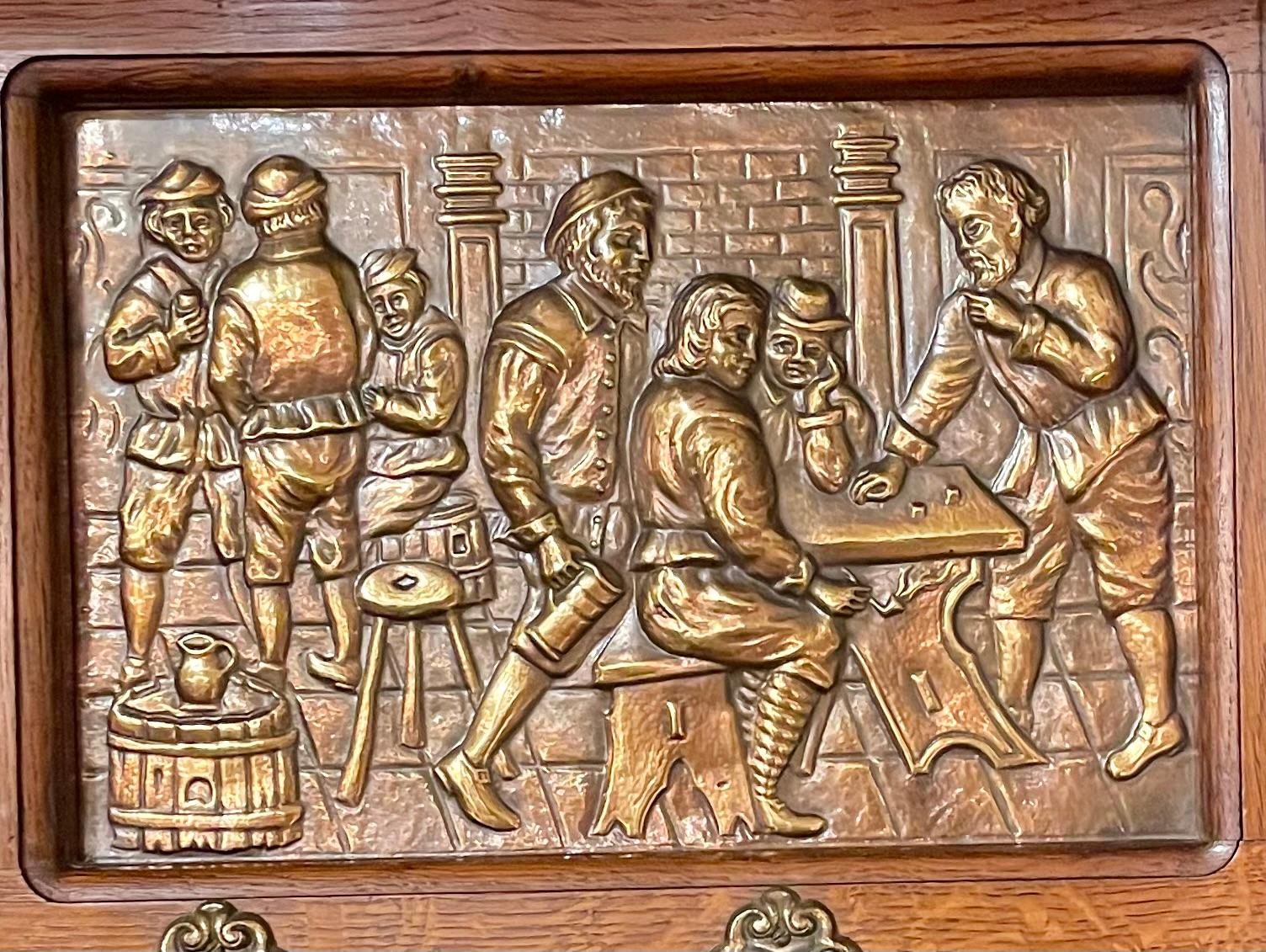 Antique French Oak and Brass 