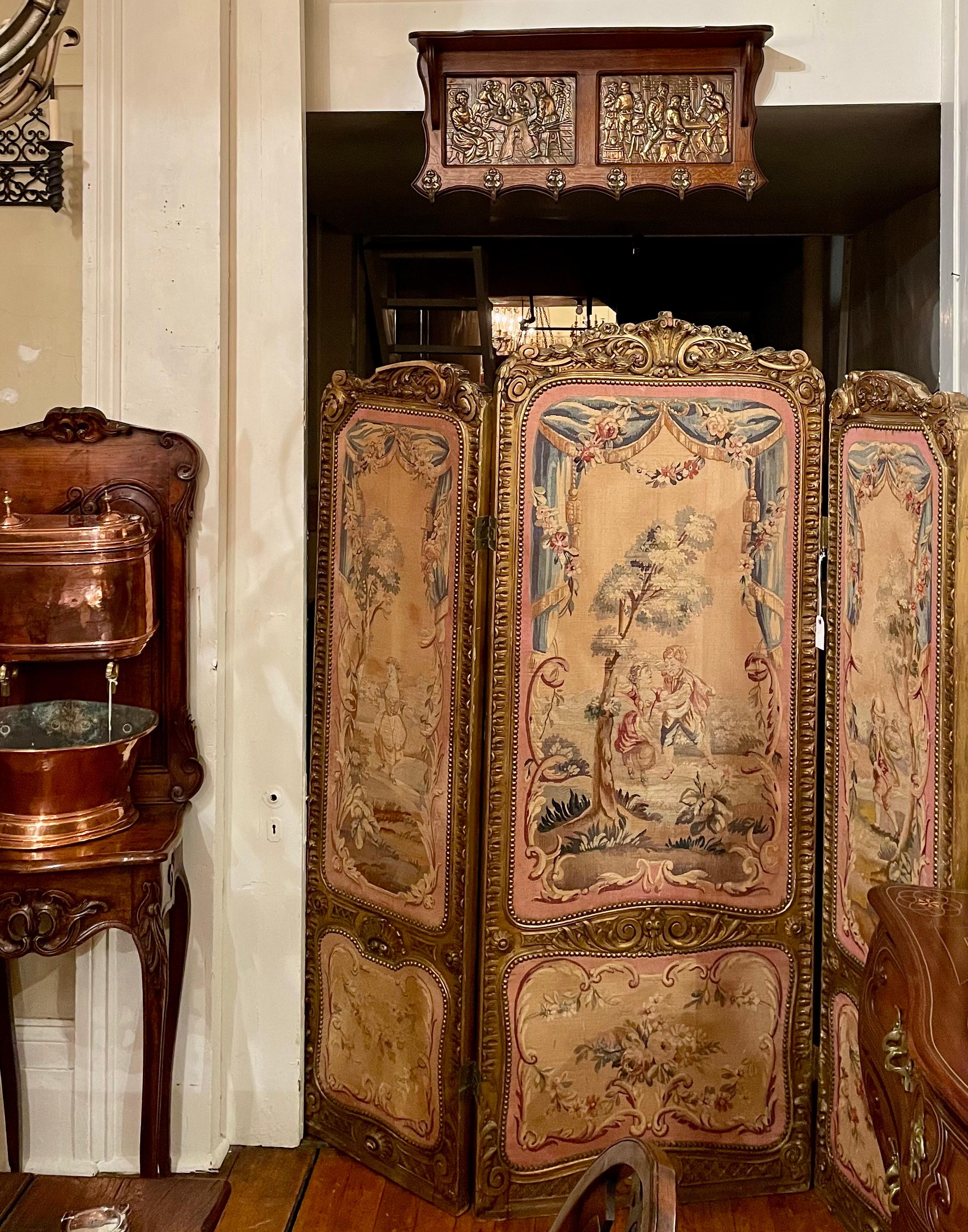 Antique French Oak and Brass 