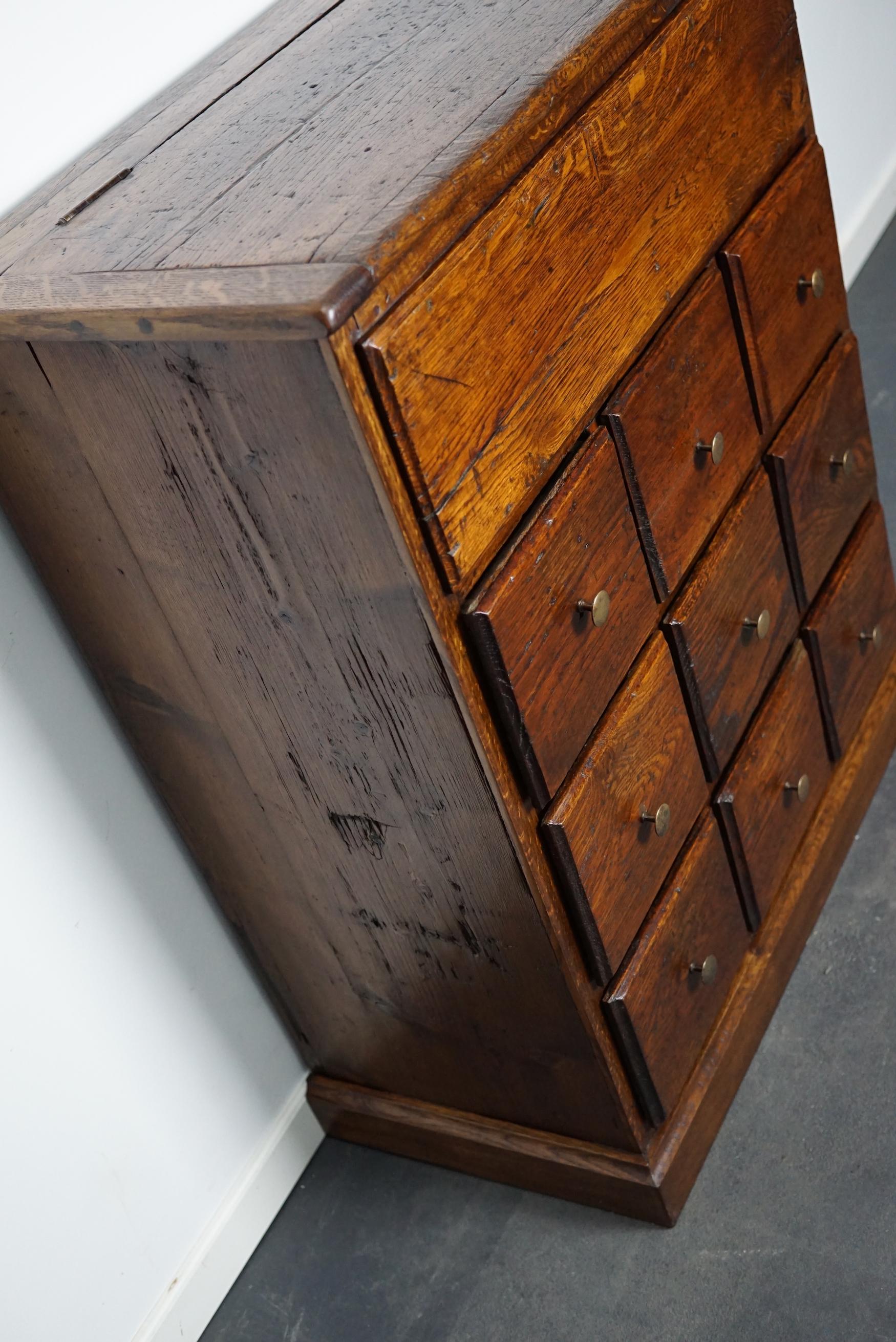 Antique French Oak Apothecary Cabinet, Early 20th Century 6