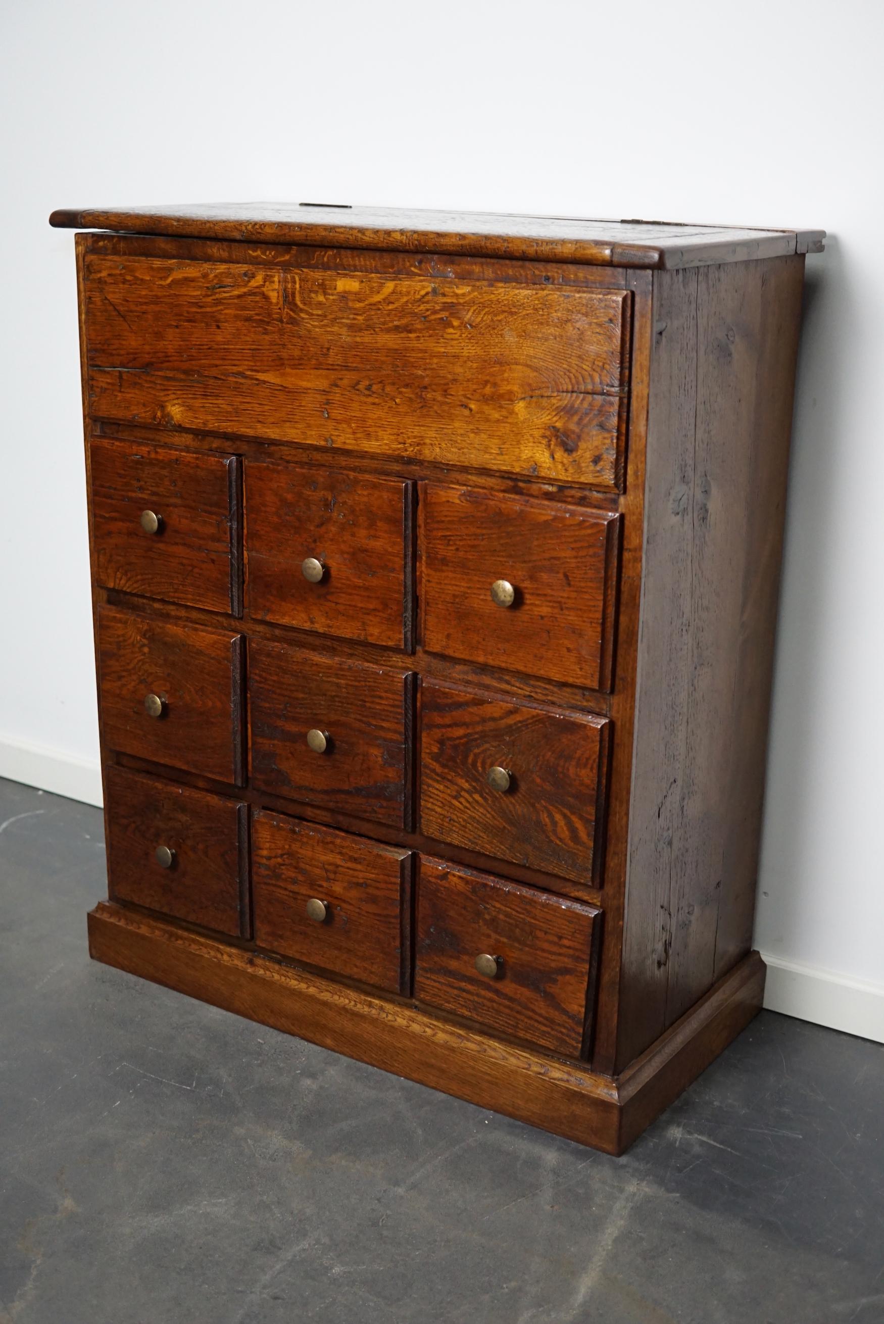 Antique French Oak Apothecary Cabinet, Early 20th Century 9