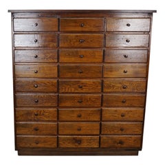 Antique French Oak Apothecary Cabinet, Early 20th Century