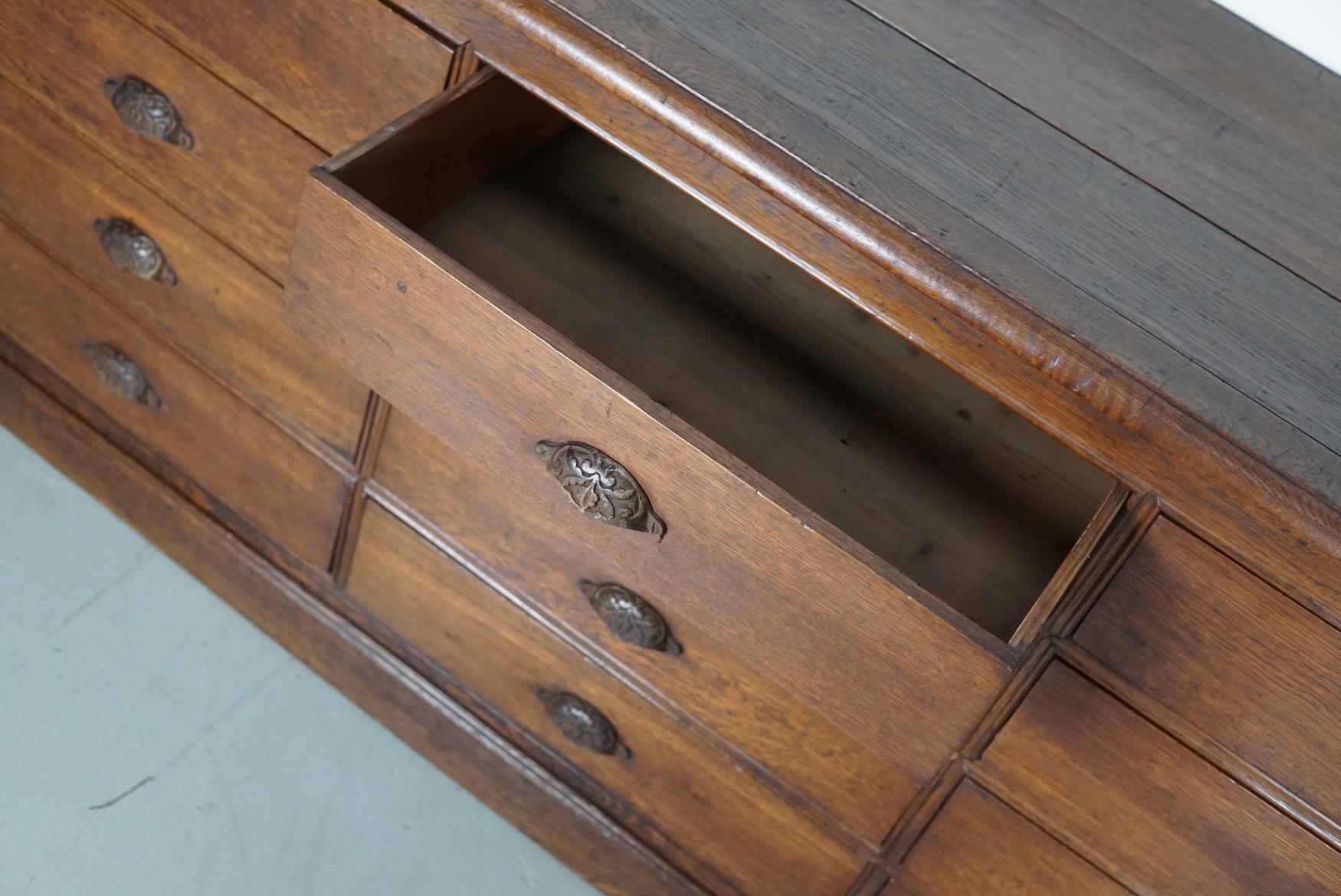 Antique French Oak Apothecary / Filing Cabinet, 19th Century For Sale 7