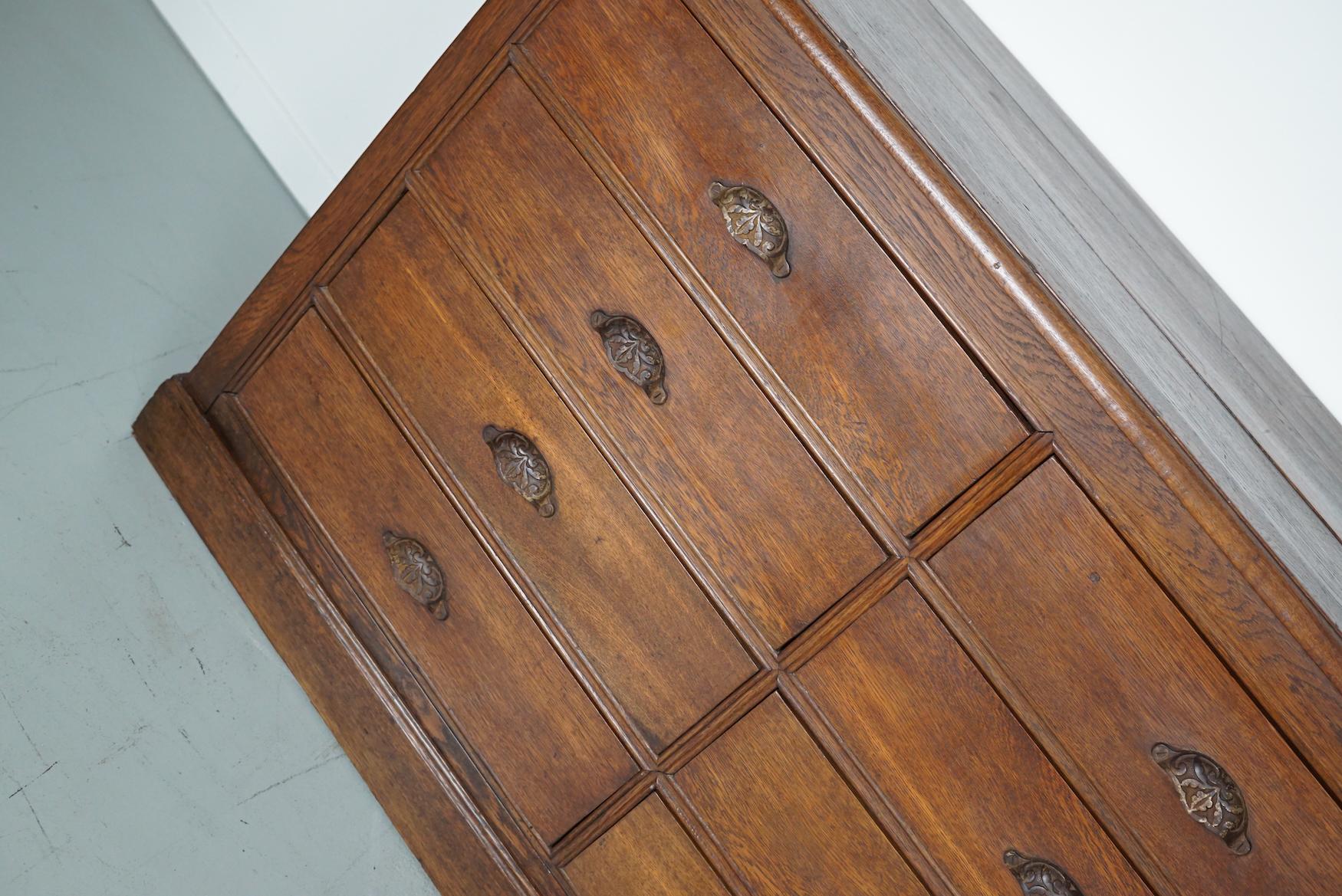 Late 19th Century Antique French Oak Apothecary / Filing Cabinet, 19th Century For Sale