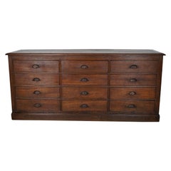 Antique French Oak Apothecary / Filing Cabinet, 19th Century