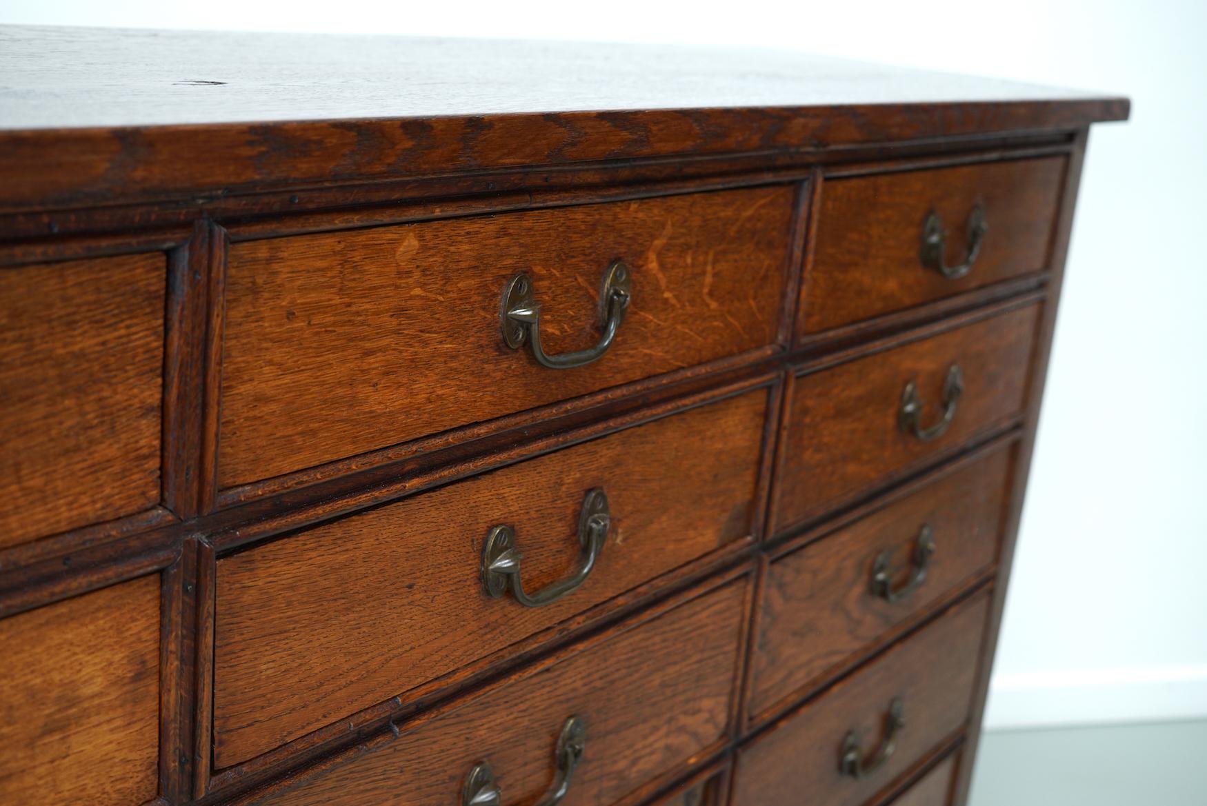 Antique French Oak Apothecary / Filing Cabinet, Early 20th Century 5