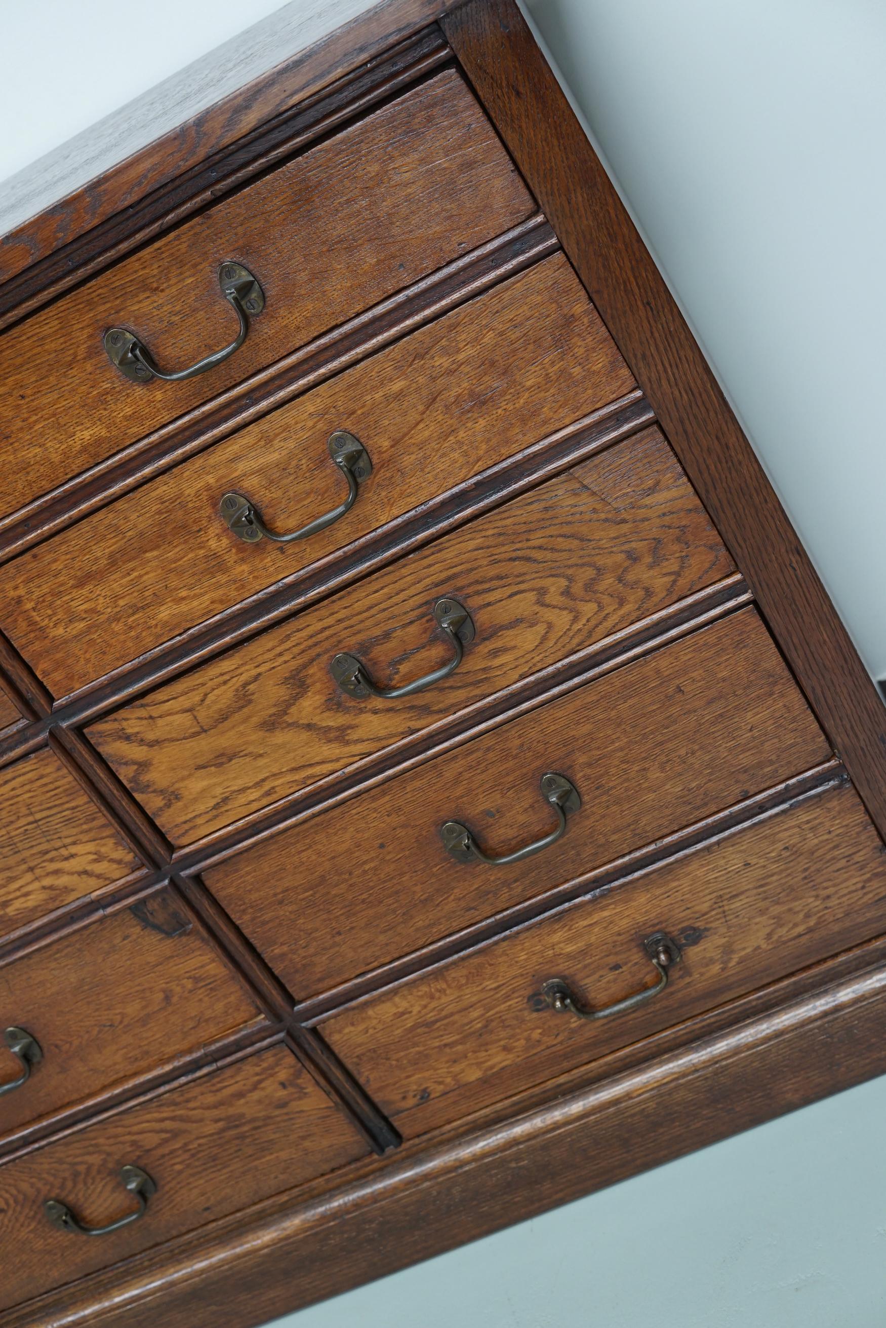 Antique French Oak Apothecary / Filing Cabinet, Early 20th Century 7