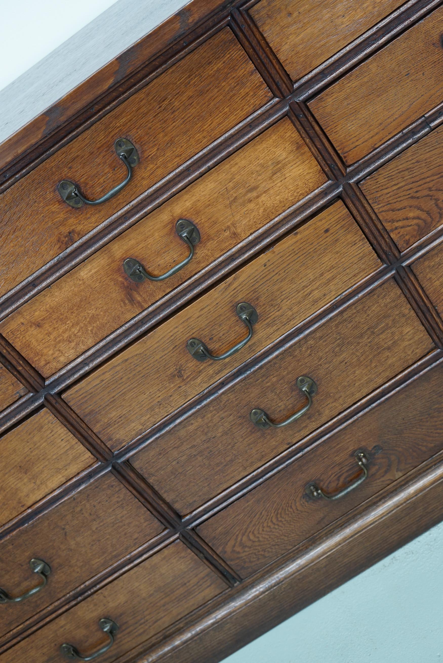 Antique French Oak Apothecary / Filing Cabinet, Early 20th Century 8