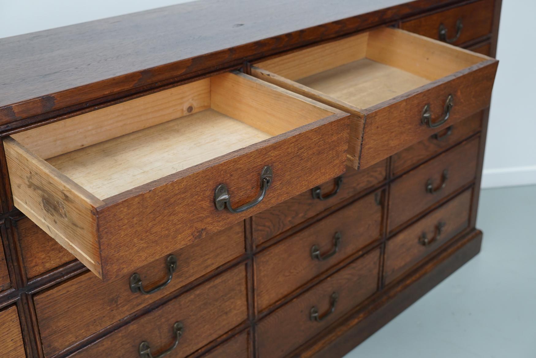 Antique French Oak Apothecary / Filing Cabinet, Early 20th Century 4