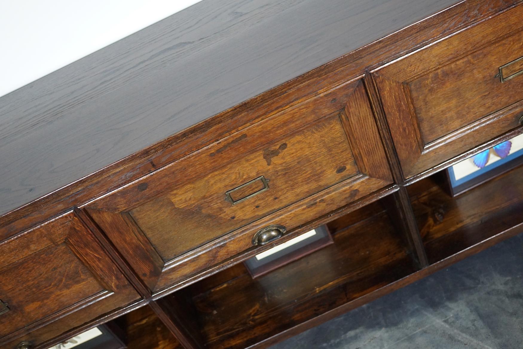 Antique French Oak Apothecary / Filing Cabinet Folding Doors, Early 20th Century 7