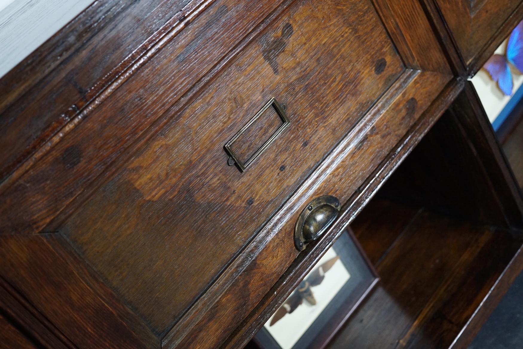 Antique French Oak Apothecary / Filing Cabinet Folding Doors, Early 20th Century 9