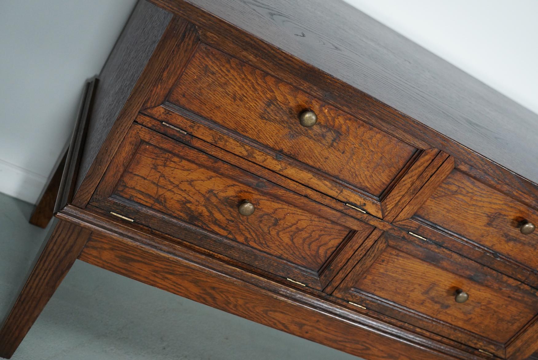 Français Ancien cabinet d'apothicaire / de classement en Oak français, portes pliantes, début du 20ème siècle en vente