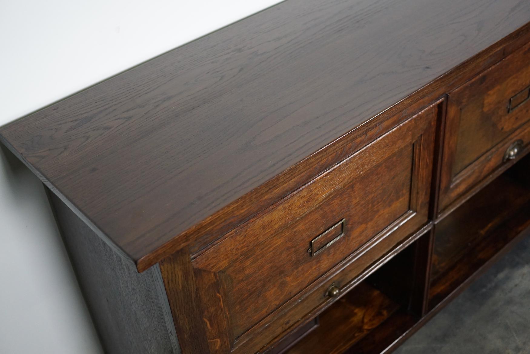 Antique French Oak Apothecary / Filing Cabinet Folding Doors, Early 20th Century 4