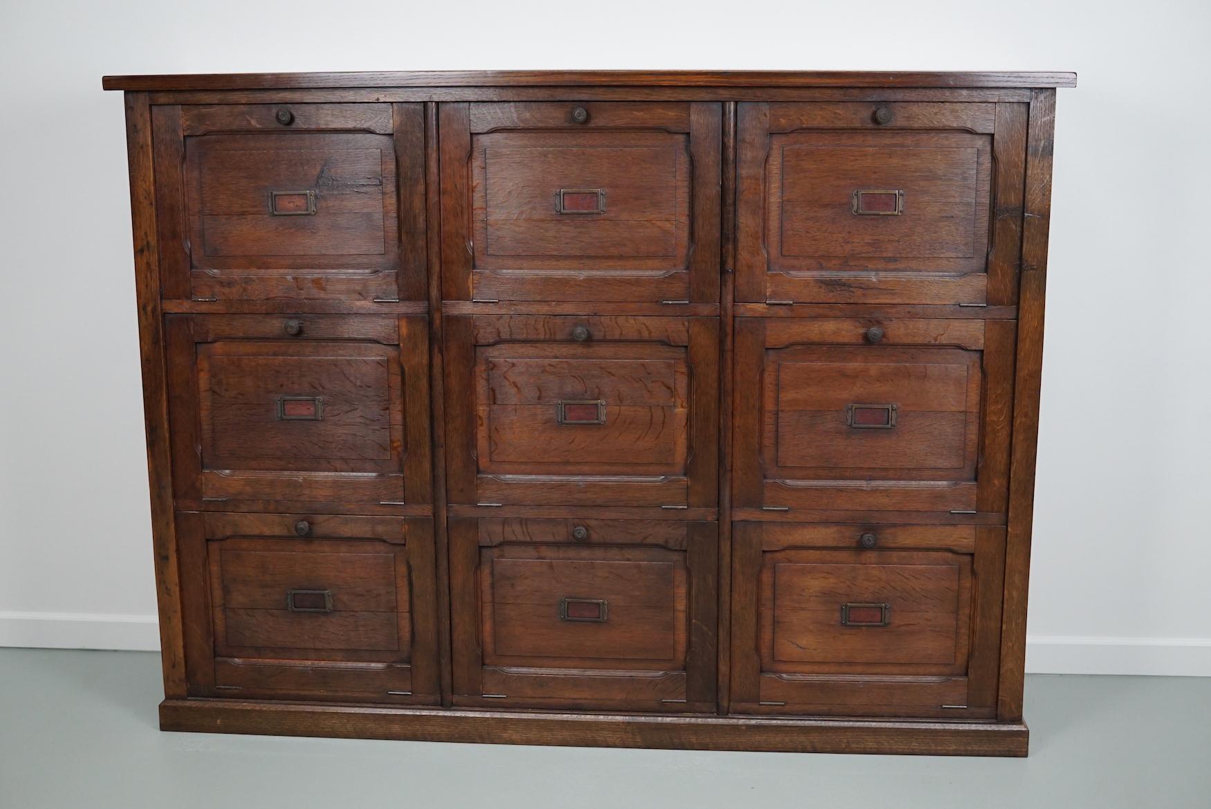Antique French Oak Apothecary / Filing Cabinet Folding Doors, Late 19th Century 6