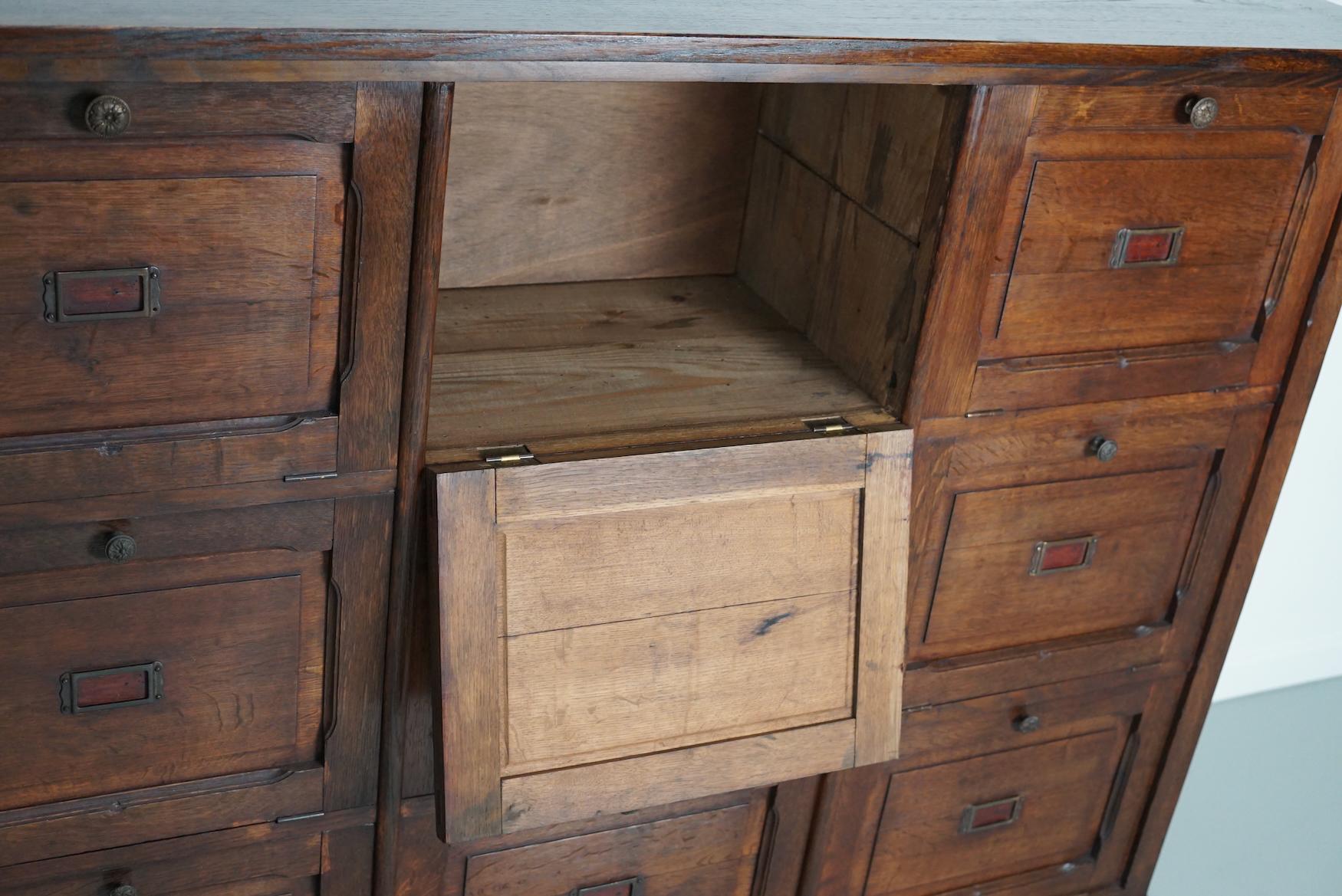 Antique French Oak Apothecary / Filing Cabinet Folding Doors, Late 19th Century 4