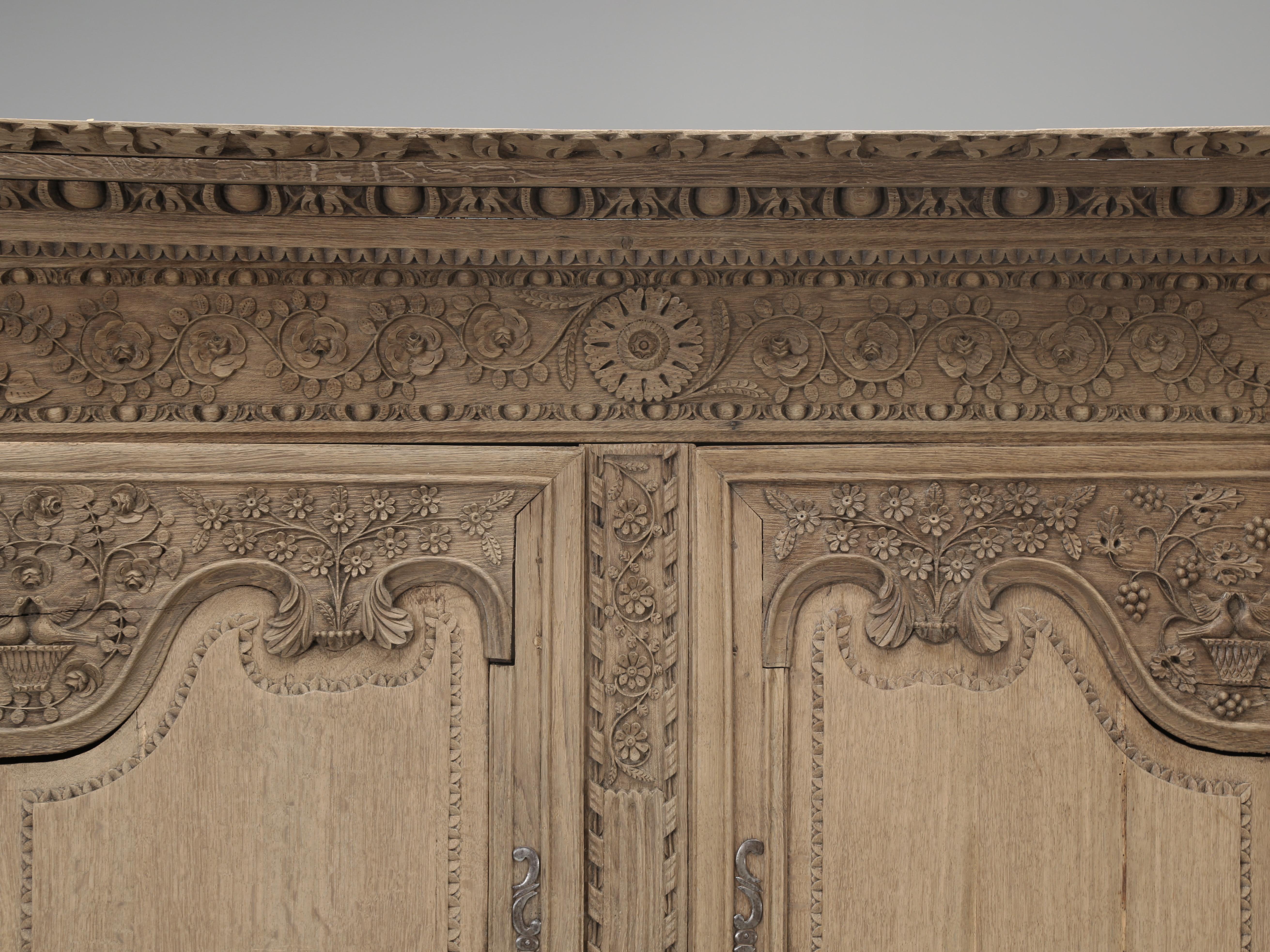 Antique French Oak Armoire from Normandy Region of France Unrestored Original In Good Condition In Chicago, IL