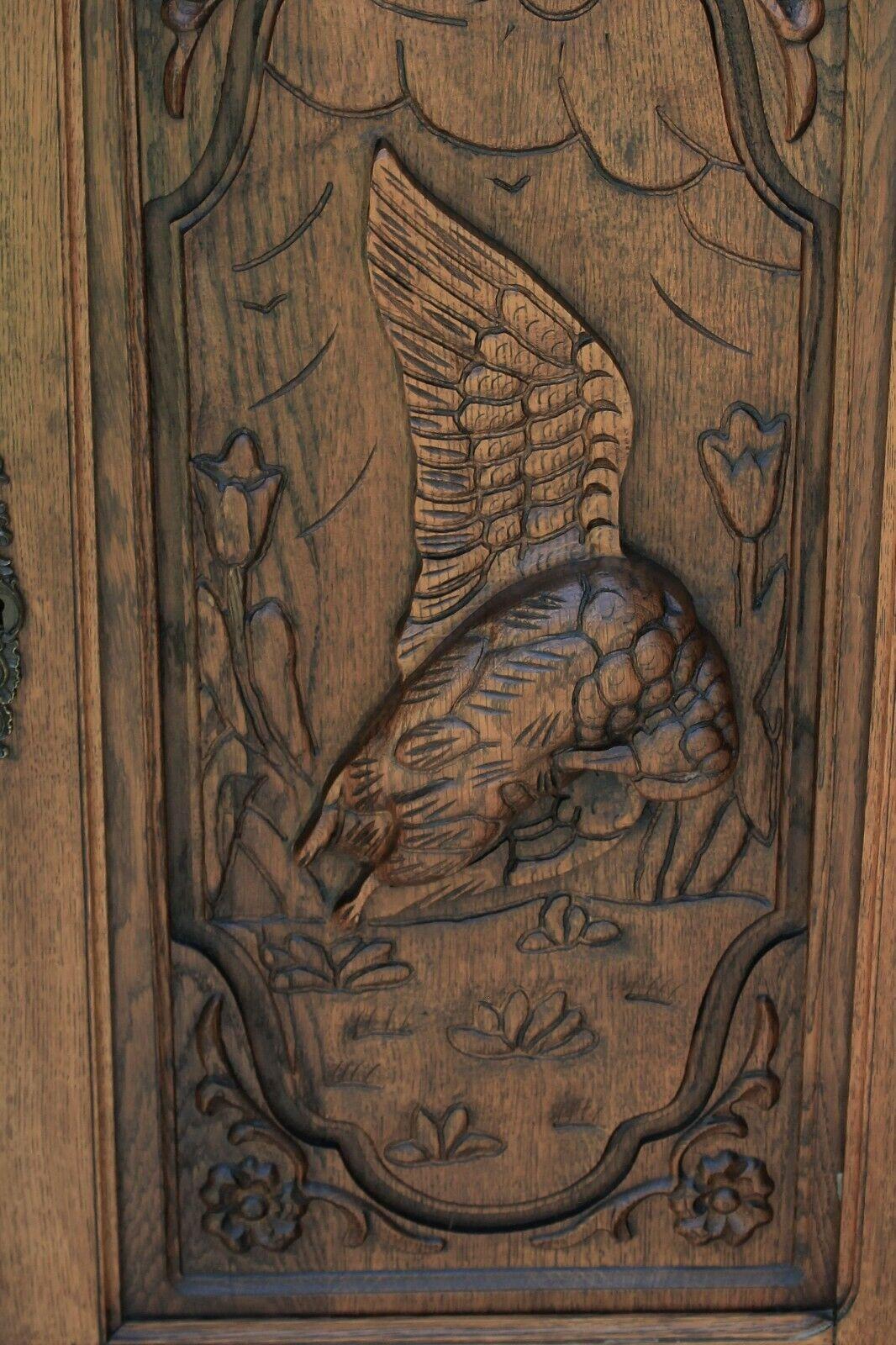 Late 19th Century Antique French Oak Barley Twist Black Forest Bar Wine Liquor Cabinet Cupboard