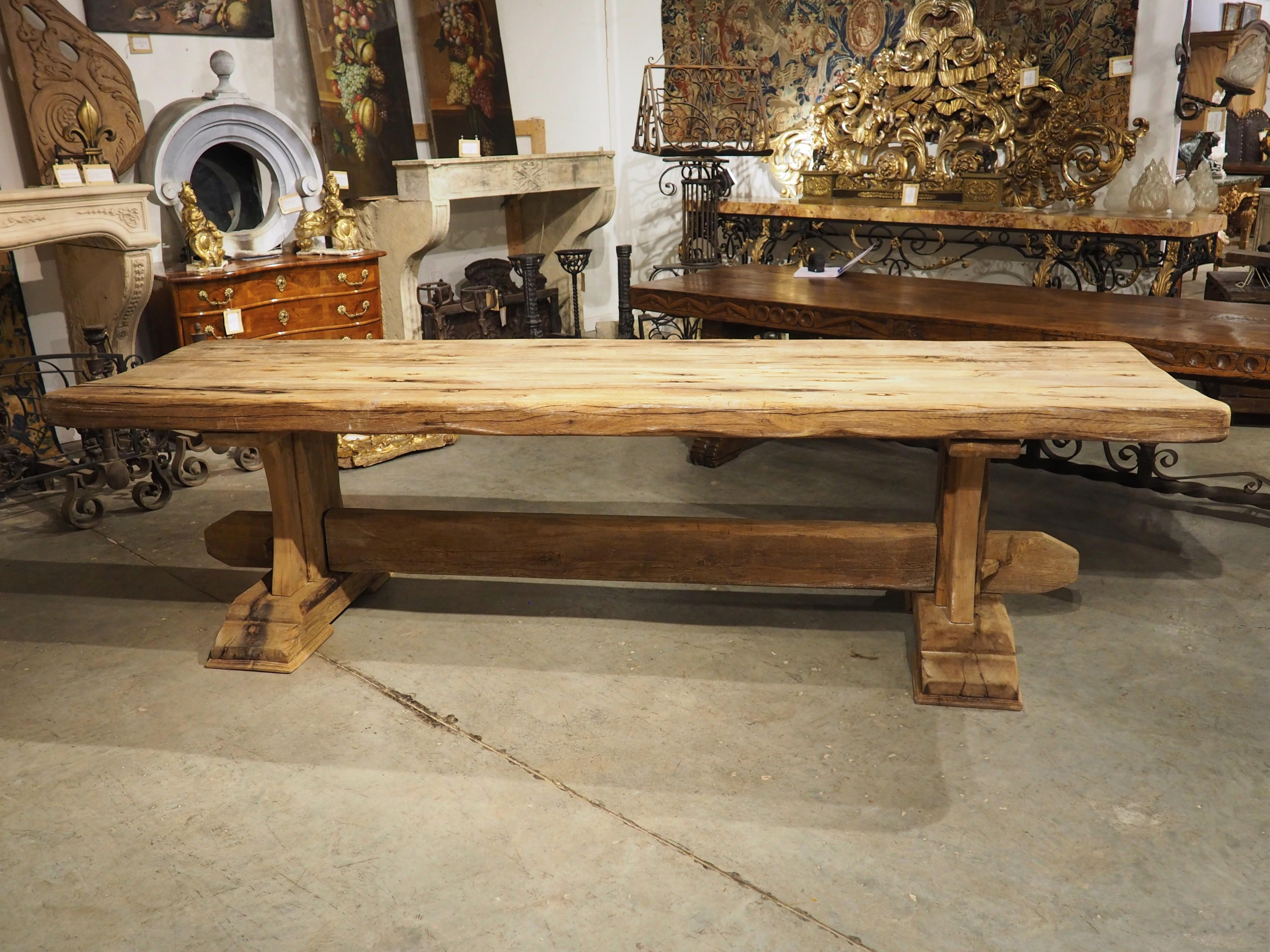 Antique French Oak Beam Dining Table, 9.5 Feet Long, 3.5 inch Thick, Circa 1860 14