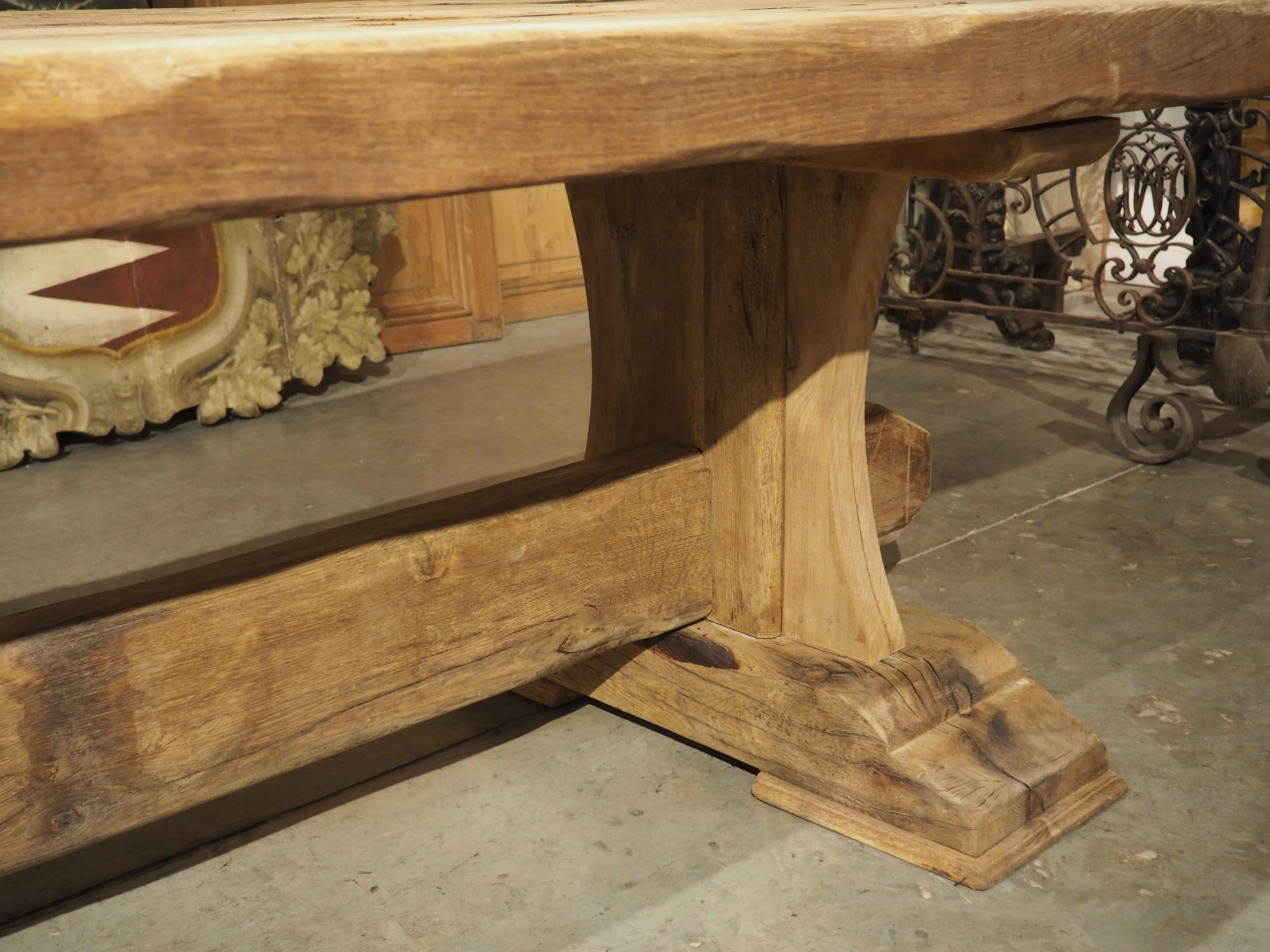 Antique French Oak Beam Dining Table, 9.5 Feet Long, 3.5 inch Thick, Circa 1860 1