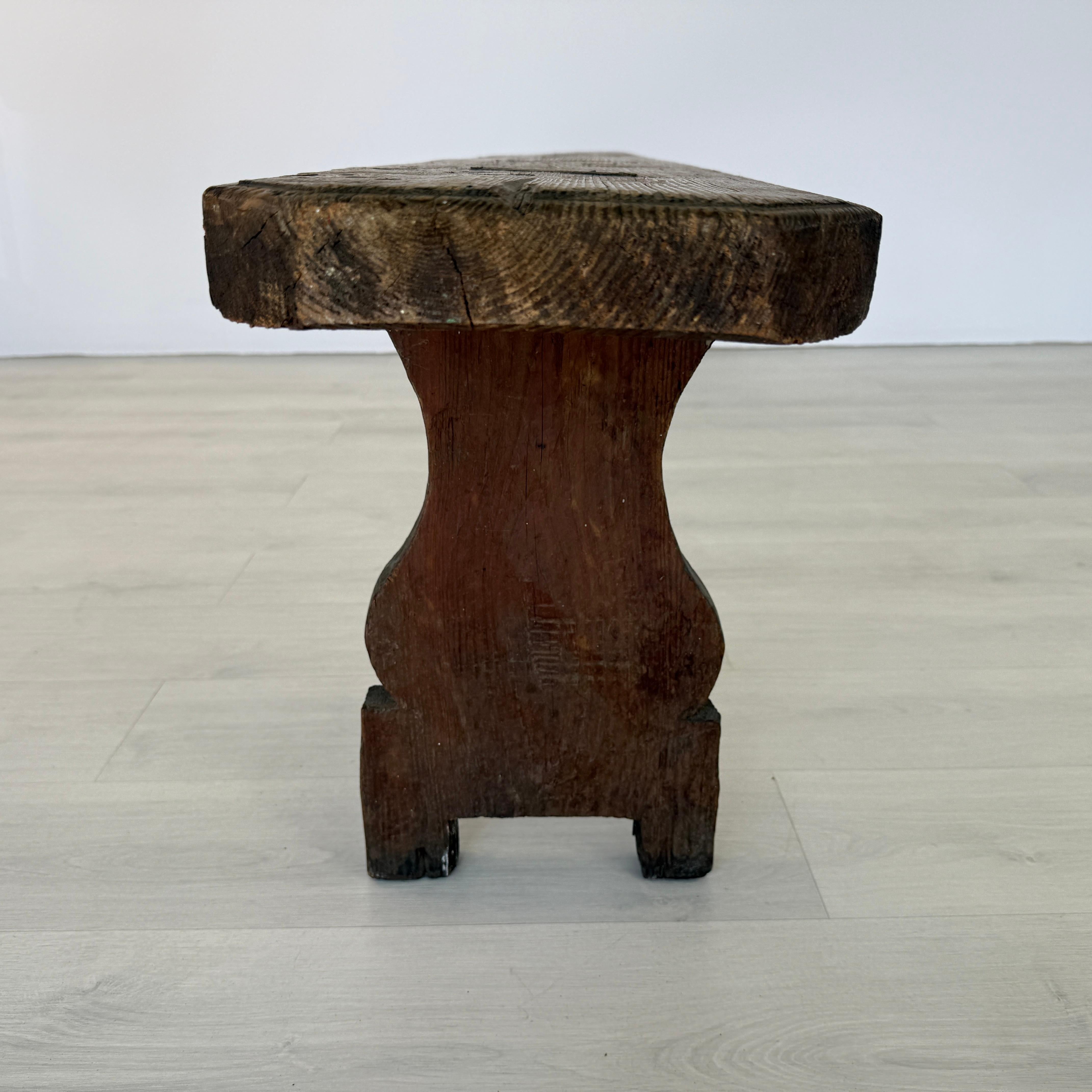19th Century Antique French Oak Bench For Sale