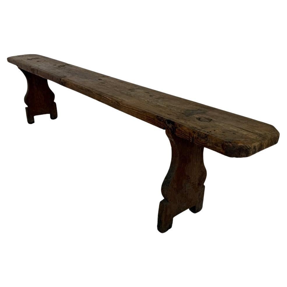 Antique French Oak Bench For Sale