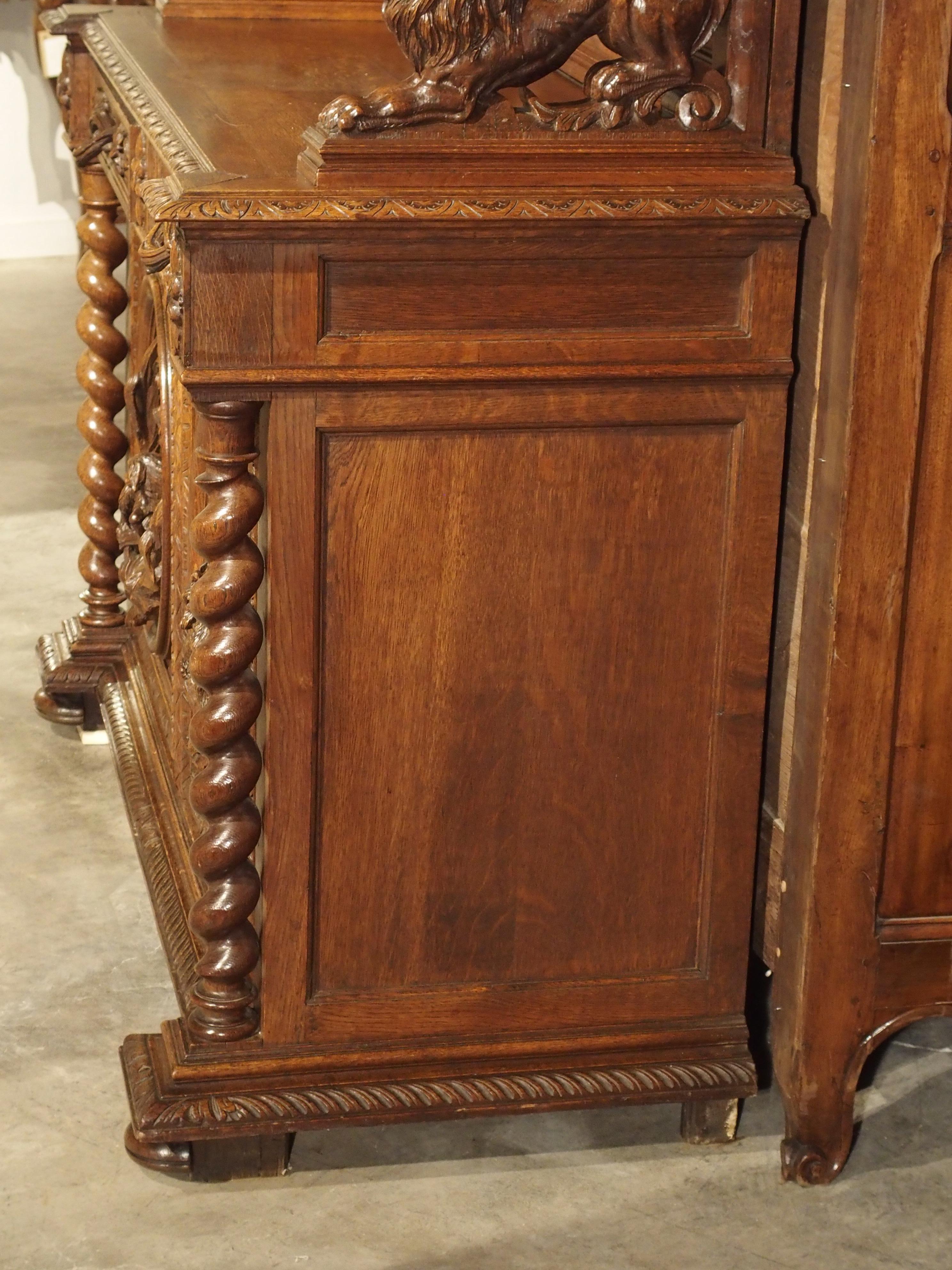 Antique French Oak Black Forest Style Cabinet with Deer Trophy, 19th Century 4