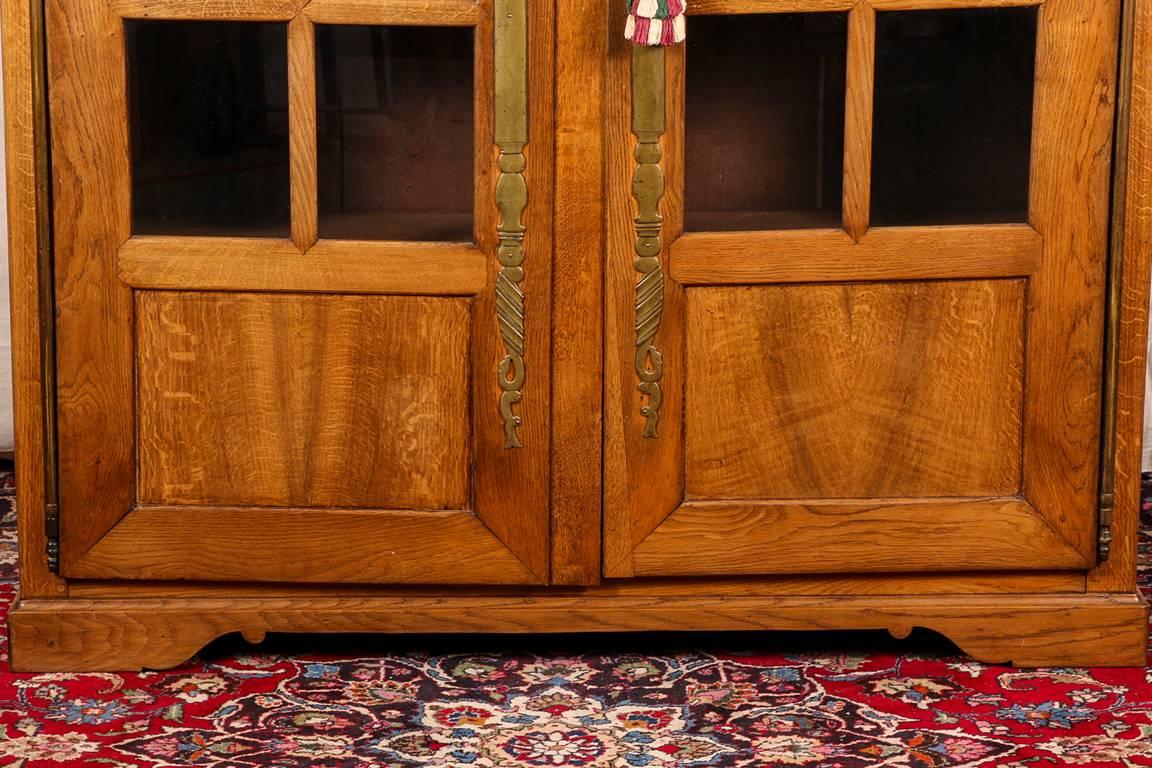 Antique French Oak Bookcase Cabinet 1