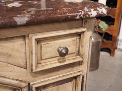 Antique French Oak Buffet De Chasse con piano in marmo Rouge Du Languedoc, C.C. 1900