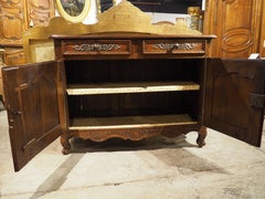 Antique French Oak Buffet with Steel Hardware from Normandy, France, Circa 1830