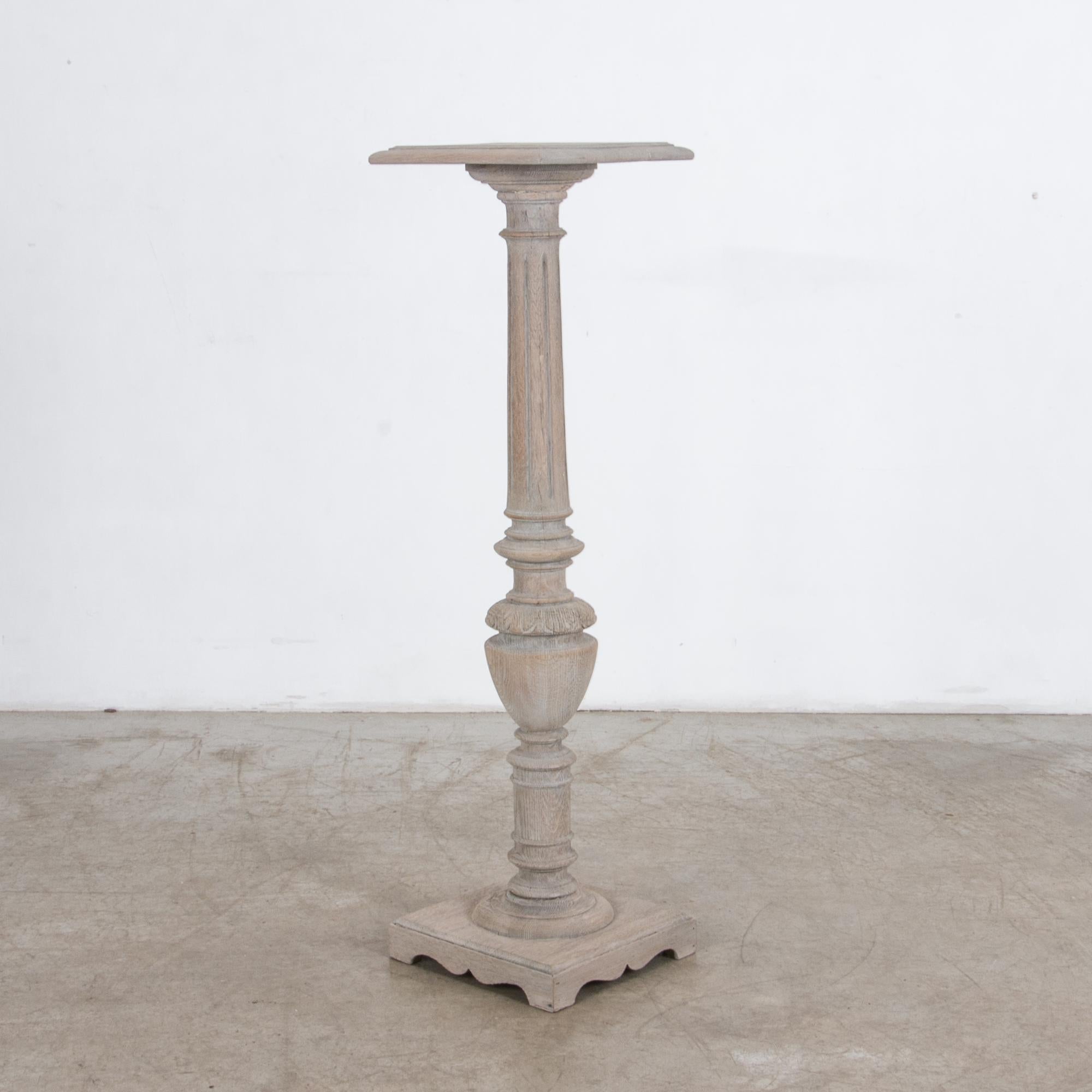 French Provincial Antique French Oak Candle Stand