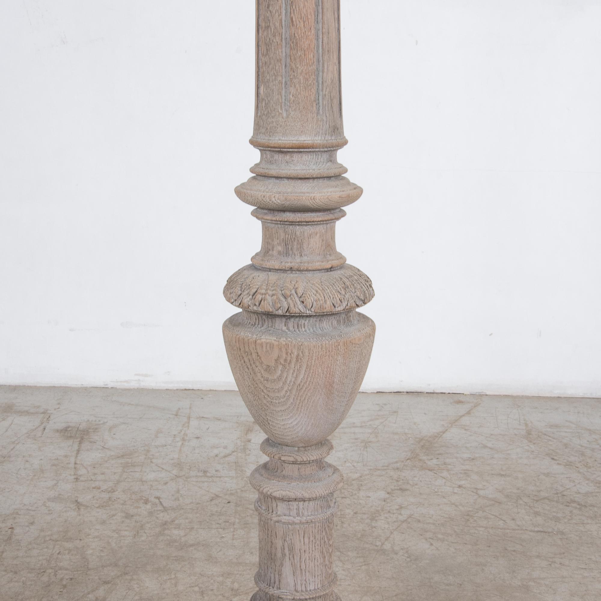 Antique French Oak Candle Stand 1