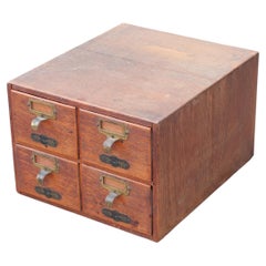 Antique French Oak Card Catalog Filing Cabinet, Early 20th Century, Paris