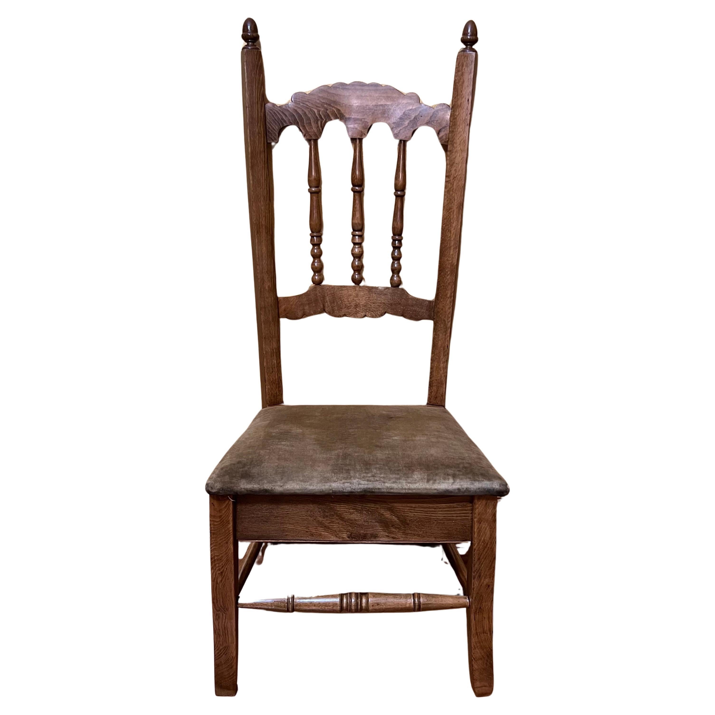 Antique French Oak Children's Seat Lift Chair For Sale