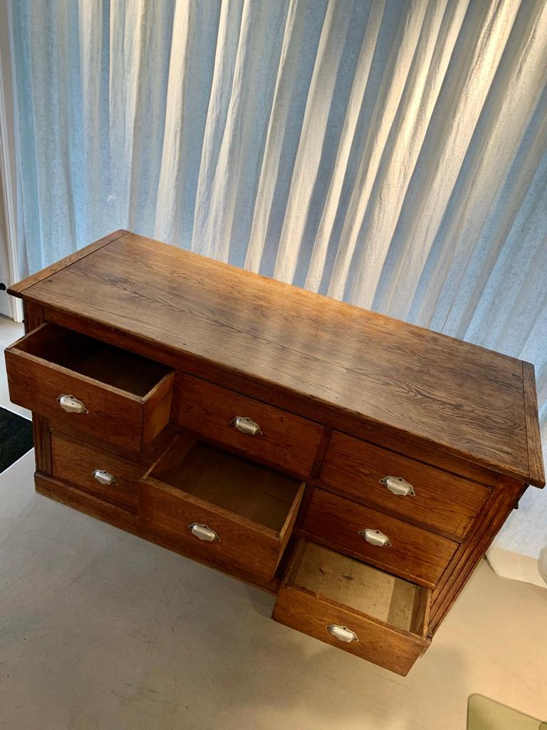 Antique French Oak Counter with Drawers In Good Condition In Hellerup, DK