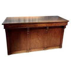 Antique French Oak Counter with Drawers